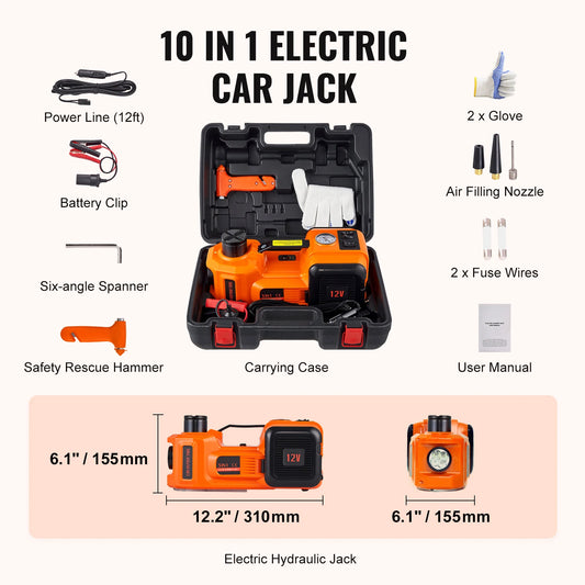 SucceBuy 5 Ton Electric Hydraulic Car Jack With LED Light