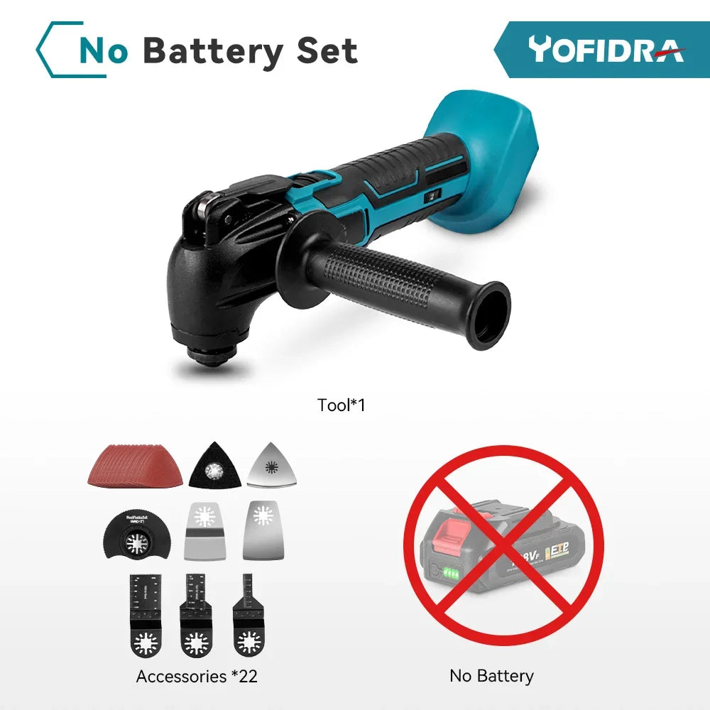 Cordless Oscillating Multitool 6 Gear Woodworking Cutter Set