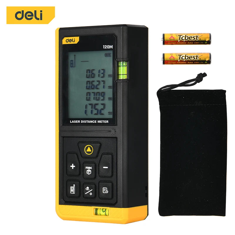 Deli Laser Distance Measure 120m Range 30 Data Memory