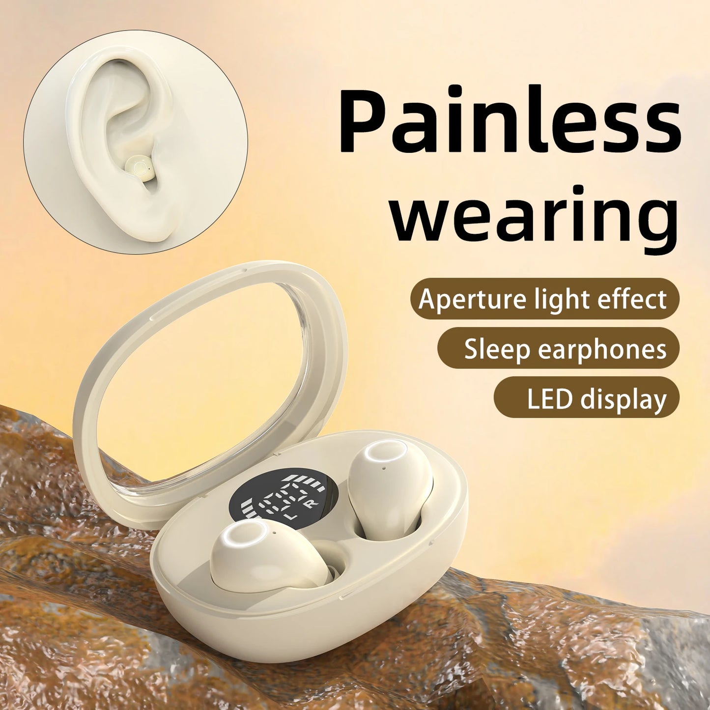 Sleep Hidden Headphones Wireless Invisible Earbuds for Sleeping