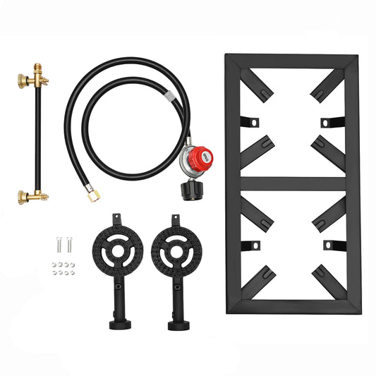 8000W Portable Camping Gas Stove Two Burner With Hose